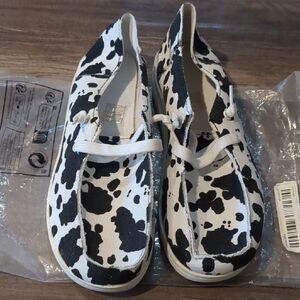 Black and White Cow Print Shoes